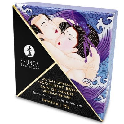 Caixa de cristais de sal para banho Moonlight Bath da Shunga com ilustração estilo japonês