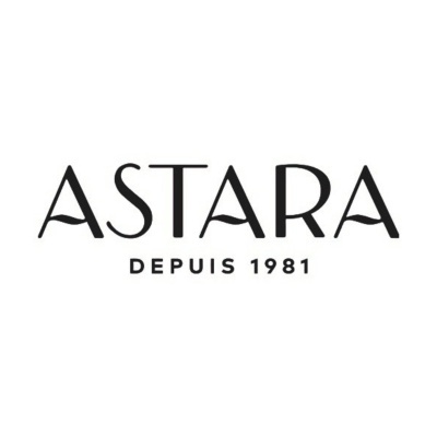Logotipo ASTARA preto sobre fundo branco com texto DEPUIS 1981