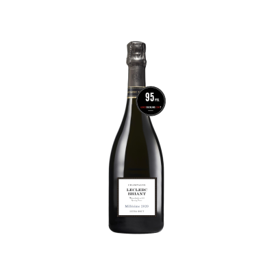 Garrafa de champagne Leclerc Briant Millésime 2020 Extra Brut com selo 95 PTS.