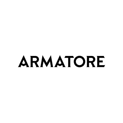 Texto preto ARMATORE em fundo branco