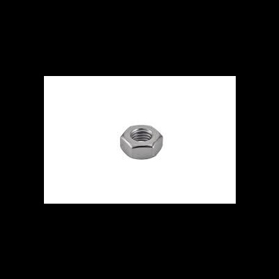 Porca metálica hexagonal prateada