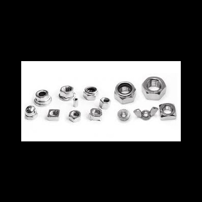 Porcas e porcas borboleta de metal prateado em diferentes tamanhos