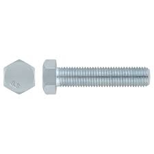 Parafuso hexagonal metálico prateado com marcação 4.8