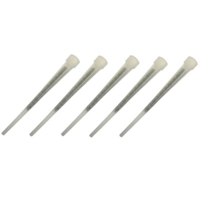Cinco palhetas de guitarra brancas e cinzentas cónicas