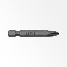 Bit de fenda cruzada em aço cinzento com inscrição S2 PH2