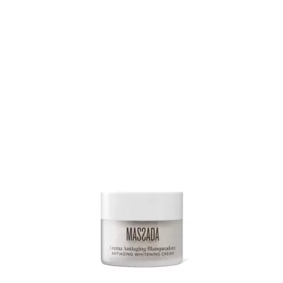Frasco de creme anti-idade branqueador MASSADA branco com tampa