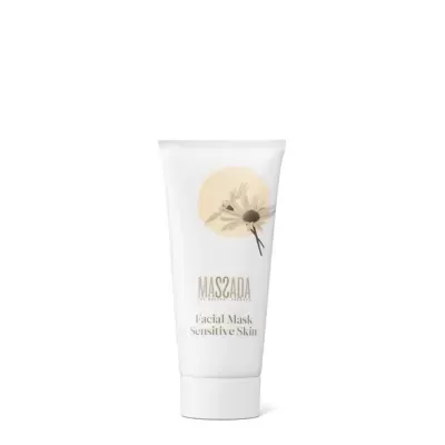 Tubo branco de máscara facial para pele sensível MASSADA com design floral