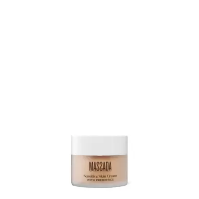 Frasco de creme para pele sensível MASSADA com tampa branca