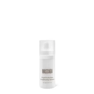 Frasco branco de sérum Massada Pearl Perfection com tampa transparente