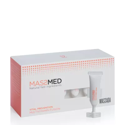 Caixa branca com ampolas multivitamínico MAS2MED