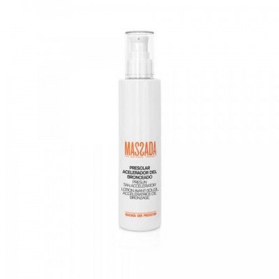 Frasco branco com tampa transparente e texto MASZADA PÍPELSOLAR em laranja