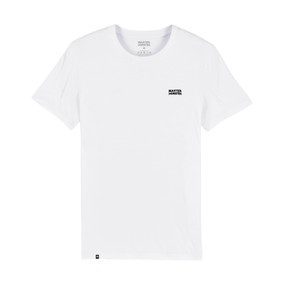 T-shirt branca com texto preto Master Horstie no peito