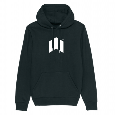 Sweatshirt preta com capuz e logótipo branco