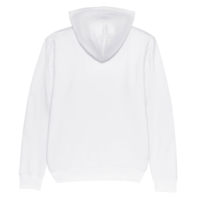 Sweatshirt branca com capuz vista de trás