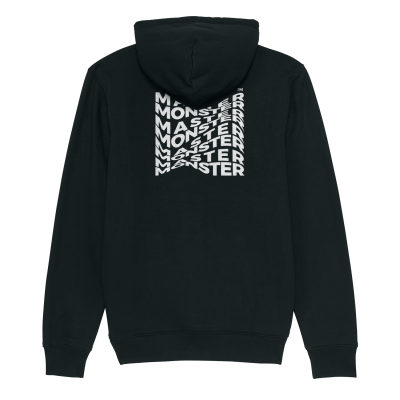 Camisola preta com capuz e estampa branca MONSTER no verso