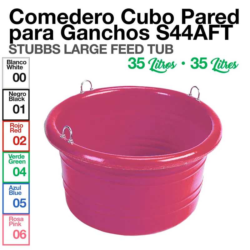 Comedouro cúbico rosa para ganchos, capacidade 35 litros, marca Stubbs