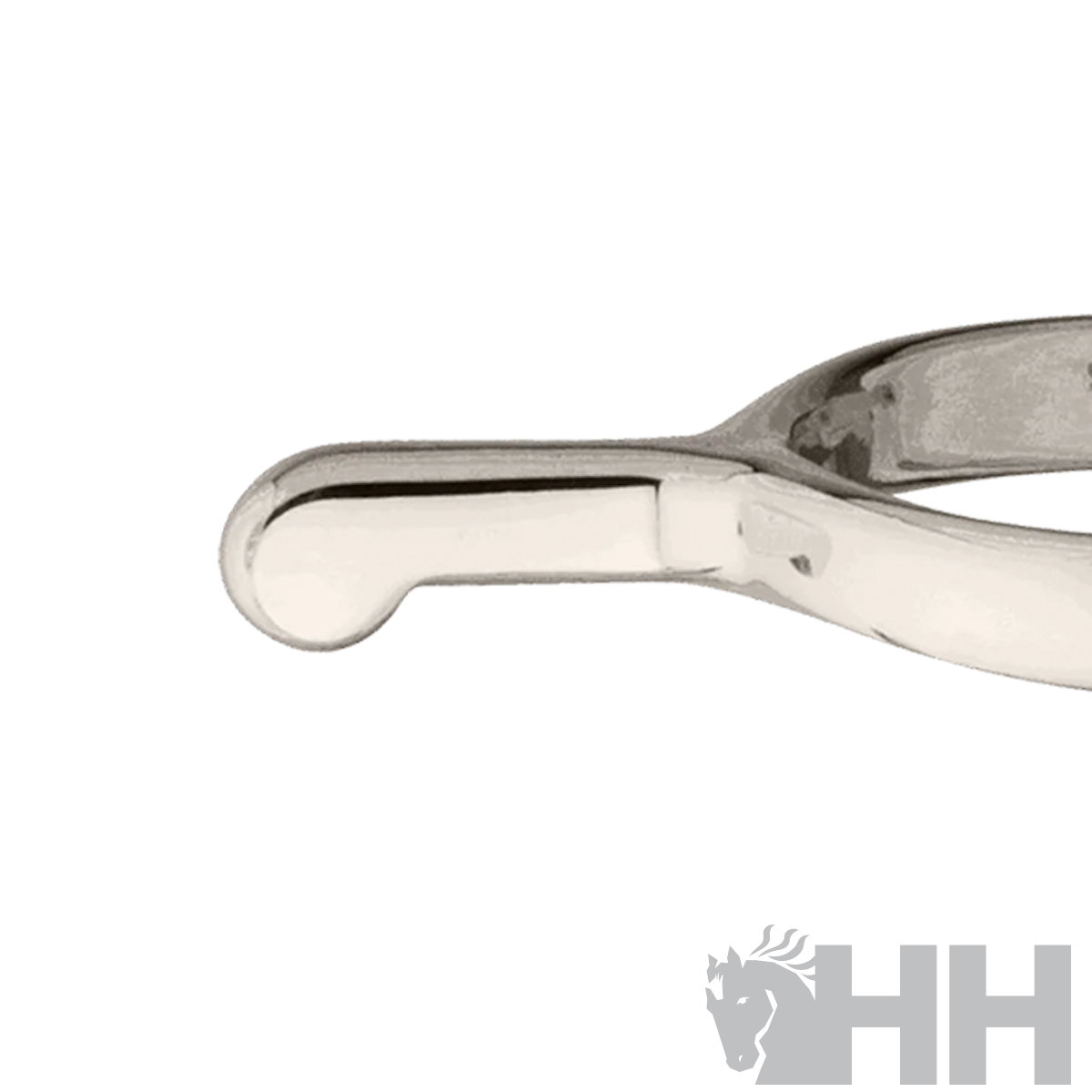 Alça de metal cromado com forma arredondada