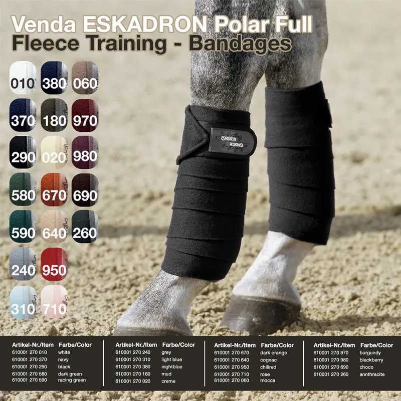 Venda ESKADRON Polar Full Fleece preta em perna de cavalo com lista de cores disponíveis