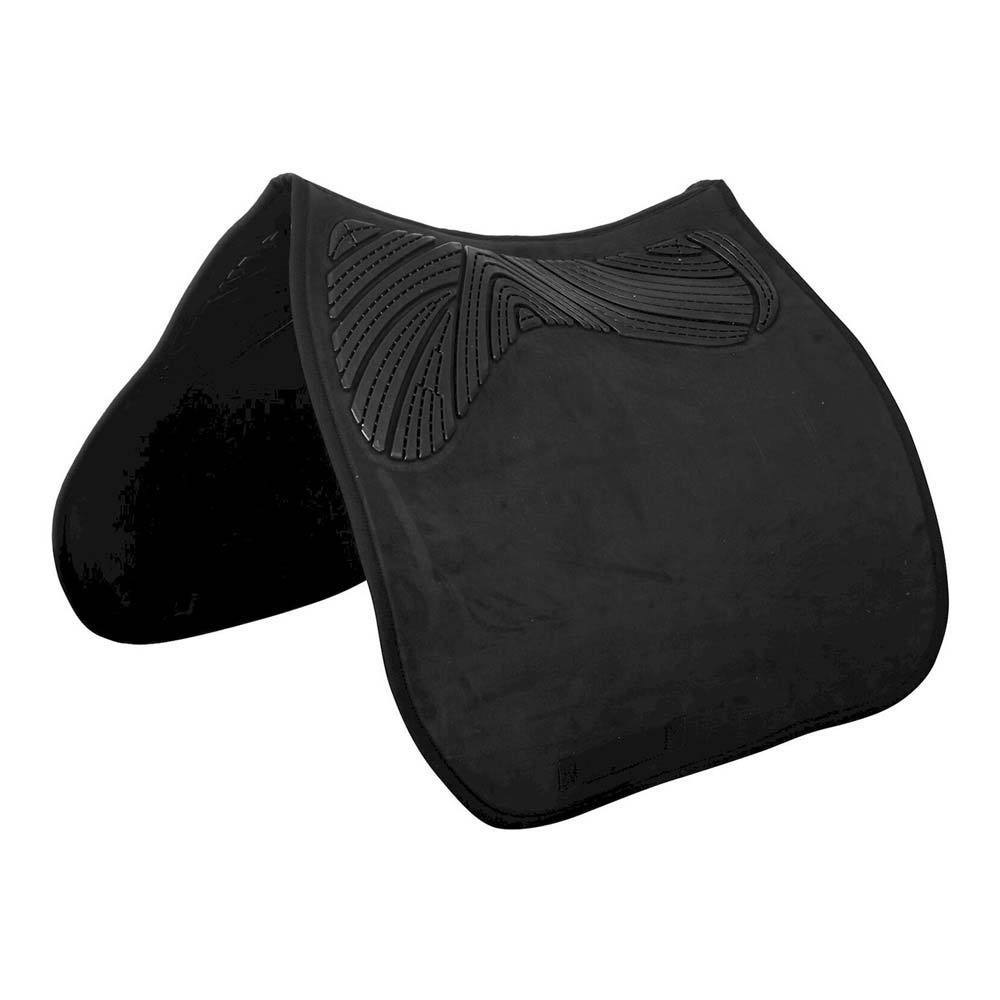 Tapete para sela de equitação preto com detalhes antiderrapantes