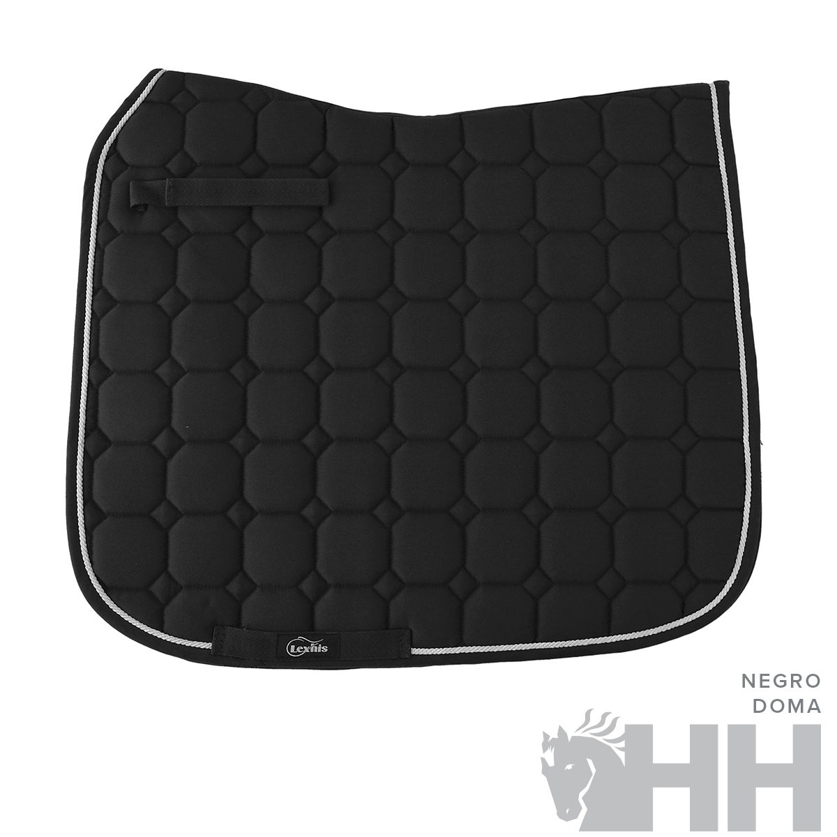 Tapete para sela preto acolchoado com etiqueta Equiline