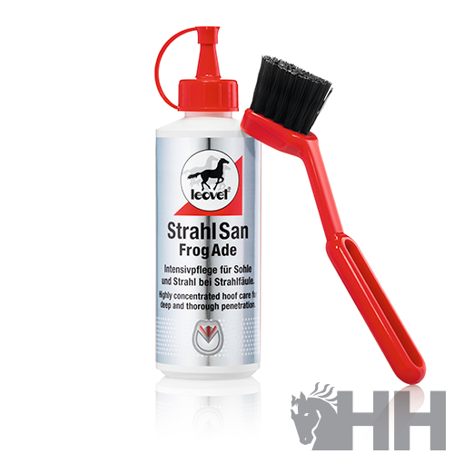 Produtor para cascos de cavalo com escova em fundo branco