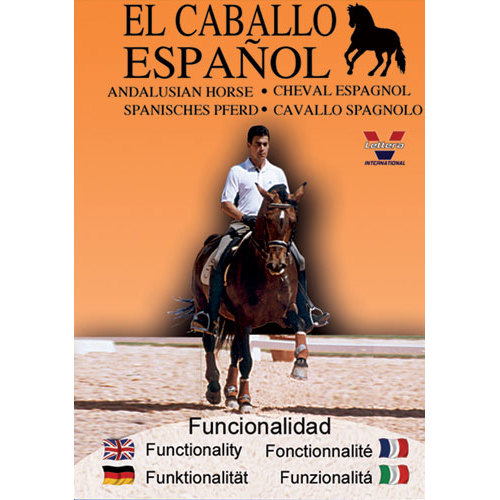 Capa do livro EL CABALLO ESPAÑOL com homem a montar um cavalo castanho