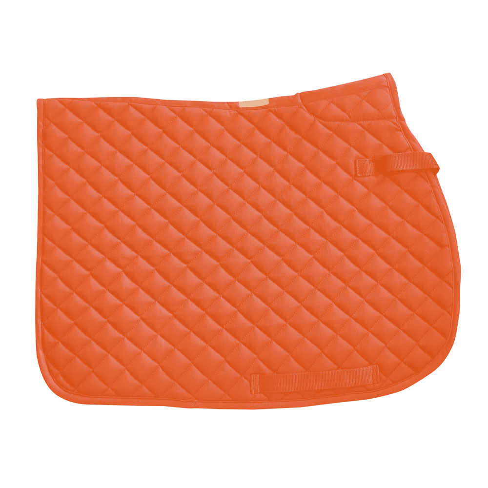 Tapete de sela acolchoado laranja com alças para equitação