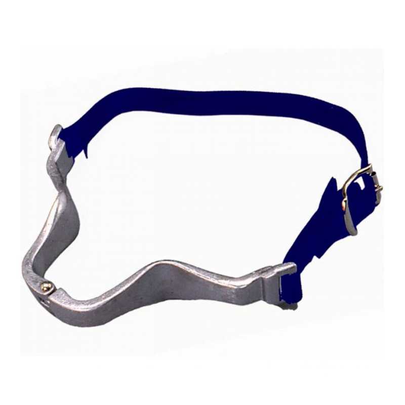 Cinta com estrutura metálica e correia azul ajustável