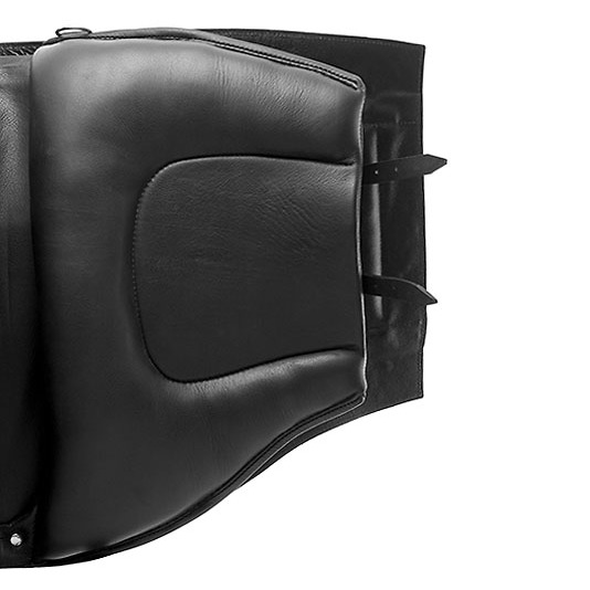 Capa de assento em couro preto texturizado com fechos