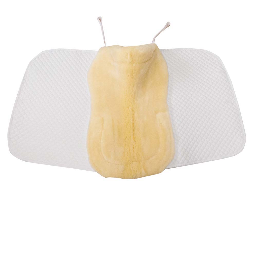 Suporte de assento branco com almofada amarela luz