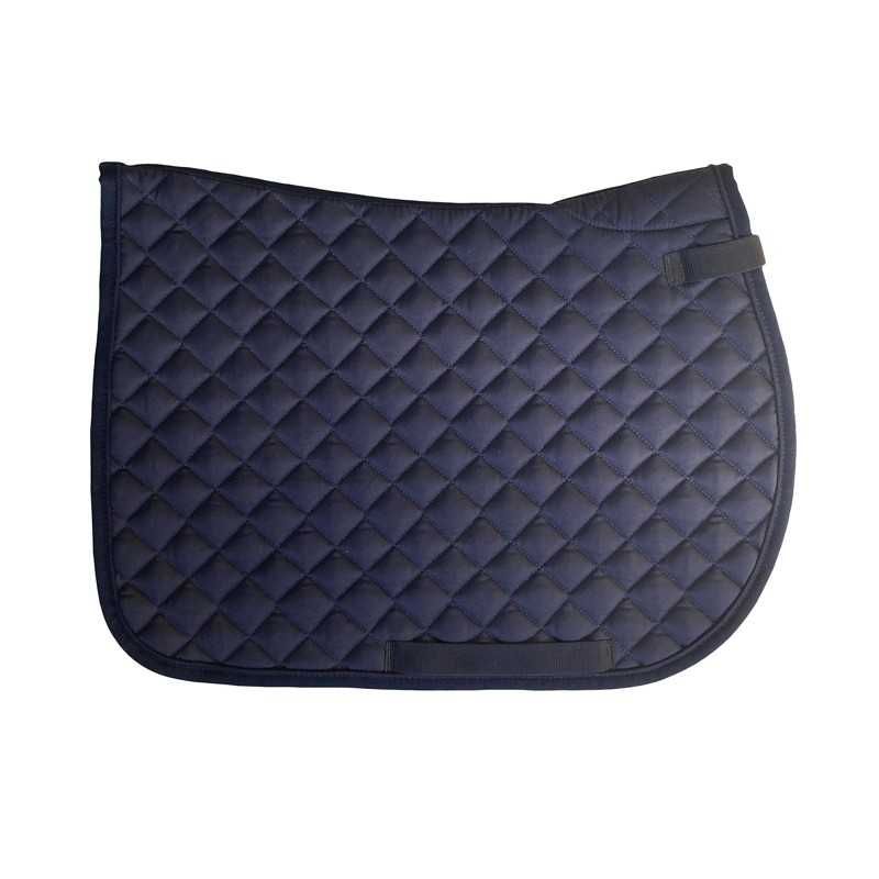 Tampo de sela azul escuro acolchoado com padrão de losangos