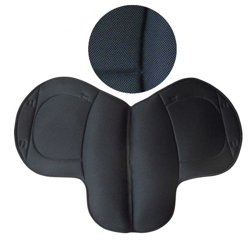 Almofada ergonómica preta em tecido texturizado