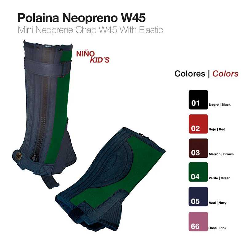 Polaina de neopreno W45 para criança disponível em várias cores