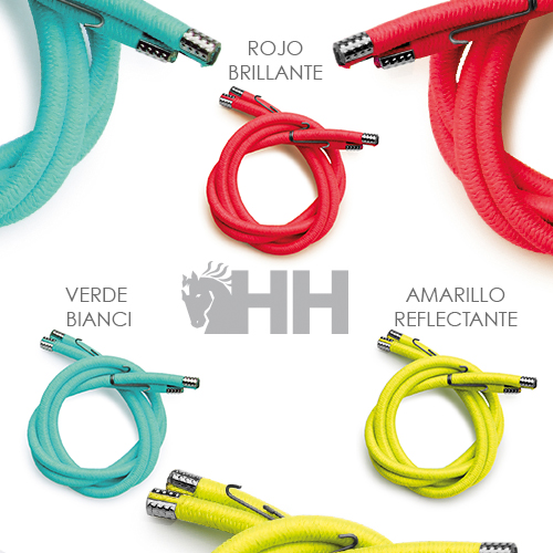 Cordas de saltar coloridas com pontas metálicas e logotipo HH ao centro