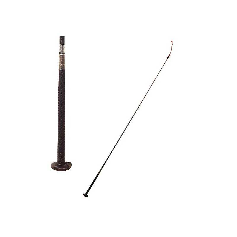 Vara de condução preta para equitação sobre fundo branco