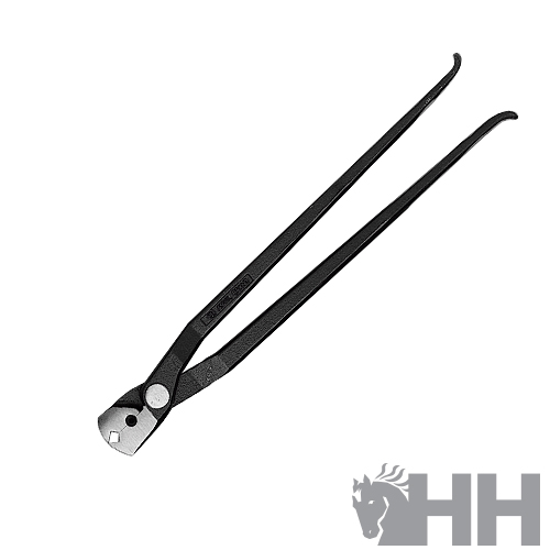 Alicate preto para cortar arames com pontas curvas e logotipo HH