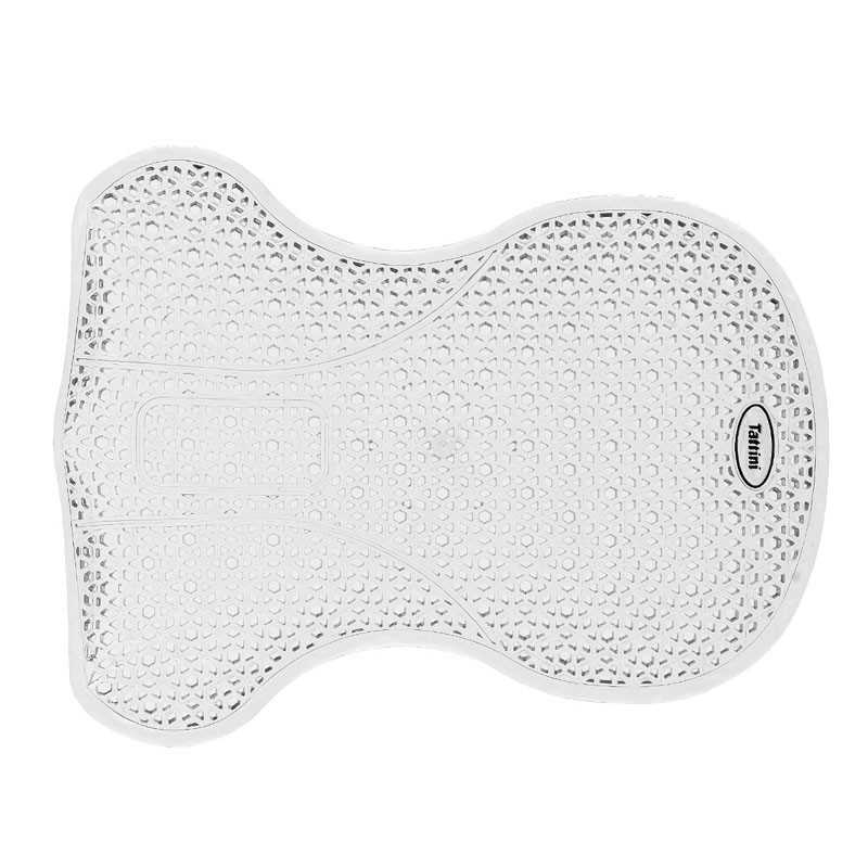 Tapete antideslizante transparente com textura e etiqueta 'Familia'