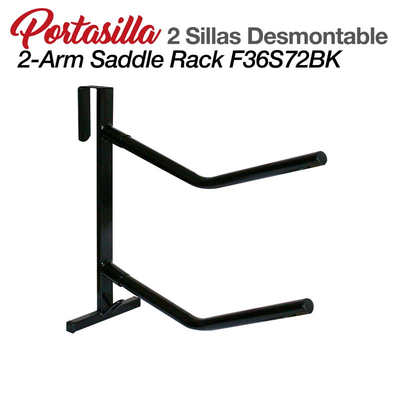 Suporte metálico preto para duas cadeiras, modelo Portasilla 2 Sillas Desmontable