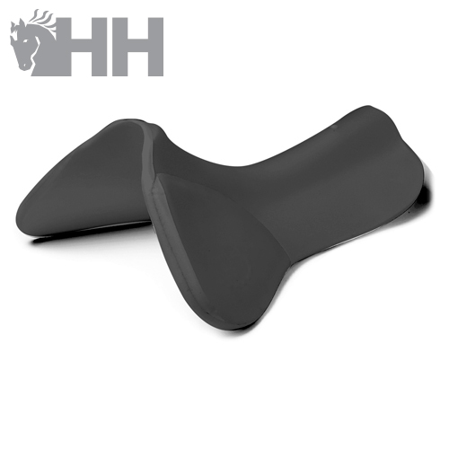 Par de apoios para calcanhar em silicone preto com o logótipo HH cinzento