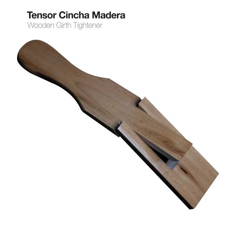 Tensor Cincha de madeira castanha clara com gravação em preto