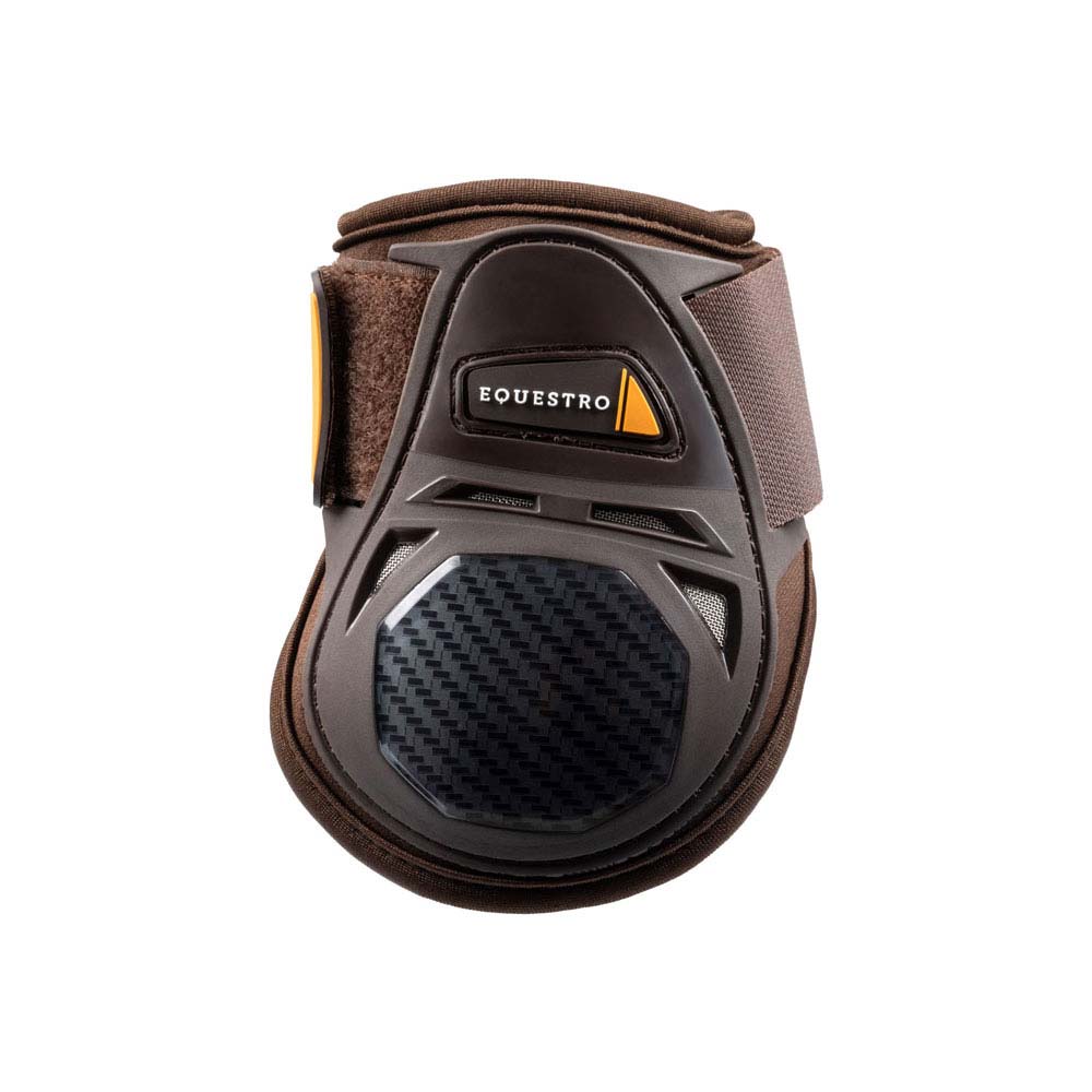 Protector para cavalos castanho EQUESTRO com detalhe preto e amarelo
