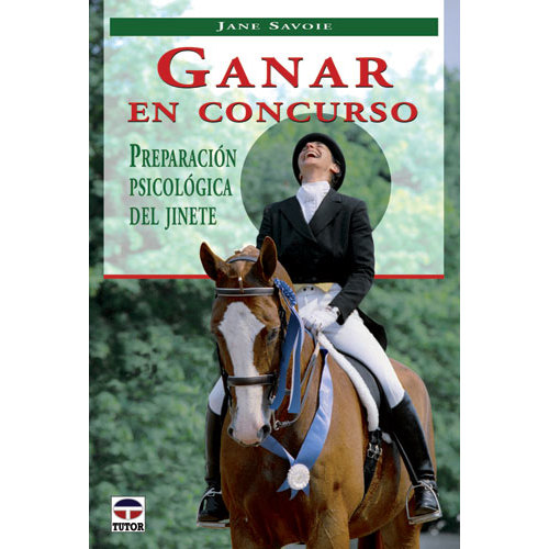 Capa de livro com título em espanhol sobre preparação psicológica para competição e imagem de cavaleiro montado em cavalo com fita azul.