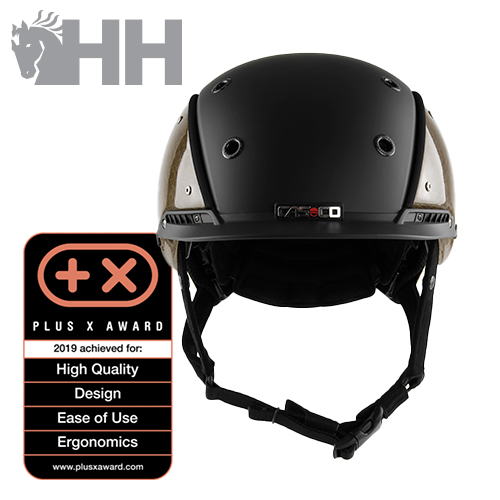 Capacete preto de design moderno com selo Plus X Award 2019