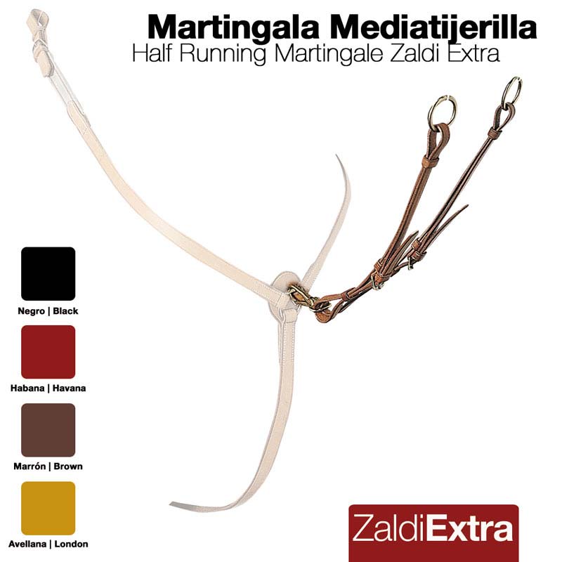 Martingale Zaldi Extra em pele castanha e bege em fundo branco