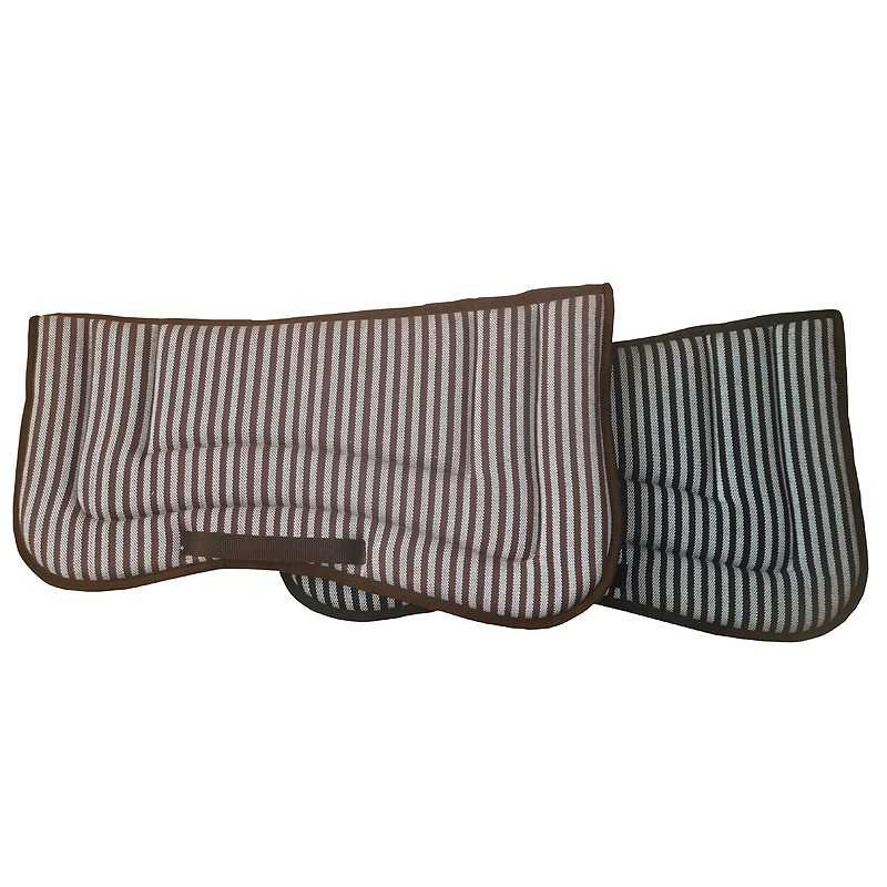 Dois tapetes para sela de cavalo riscado castanho e preto