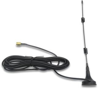 Antena preta com cabo e base magnética