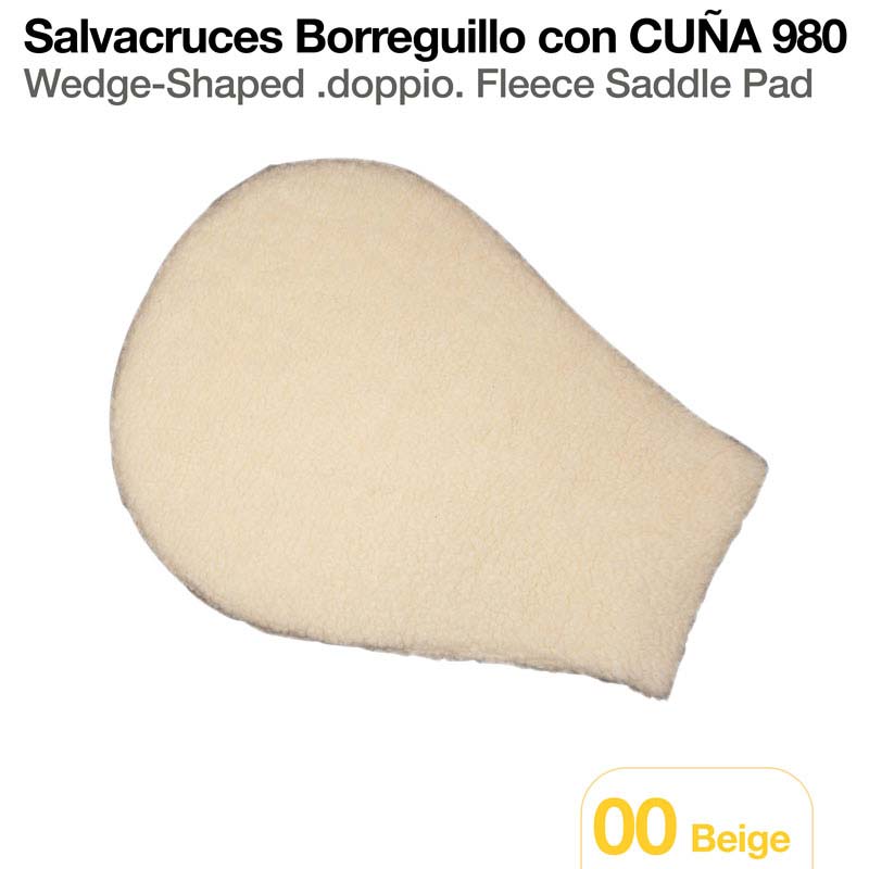 Almofada para sela de cor bege em fleece de textura macia