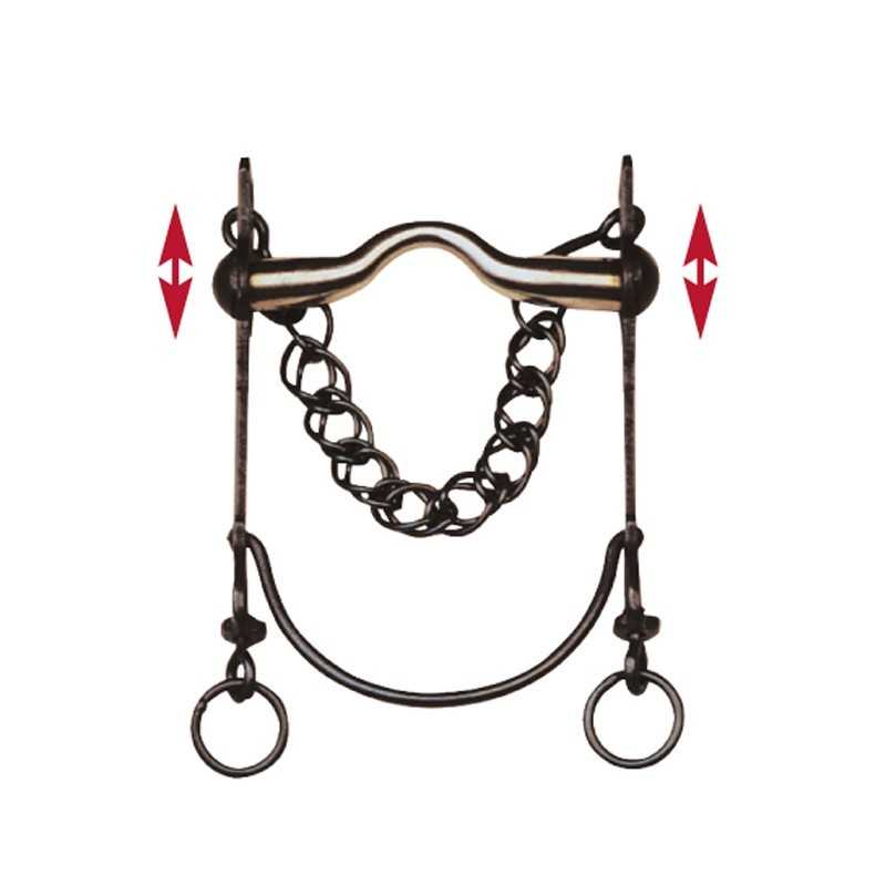 Freio metálico curvo com corrente e argolas