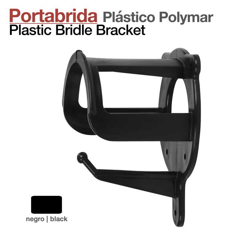 Portabrida de plástico preto Polymar para rédeas
