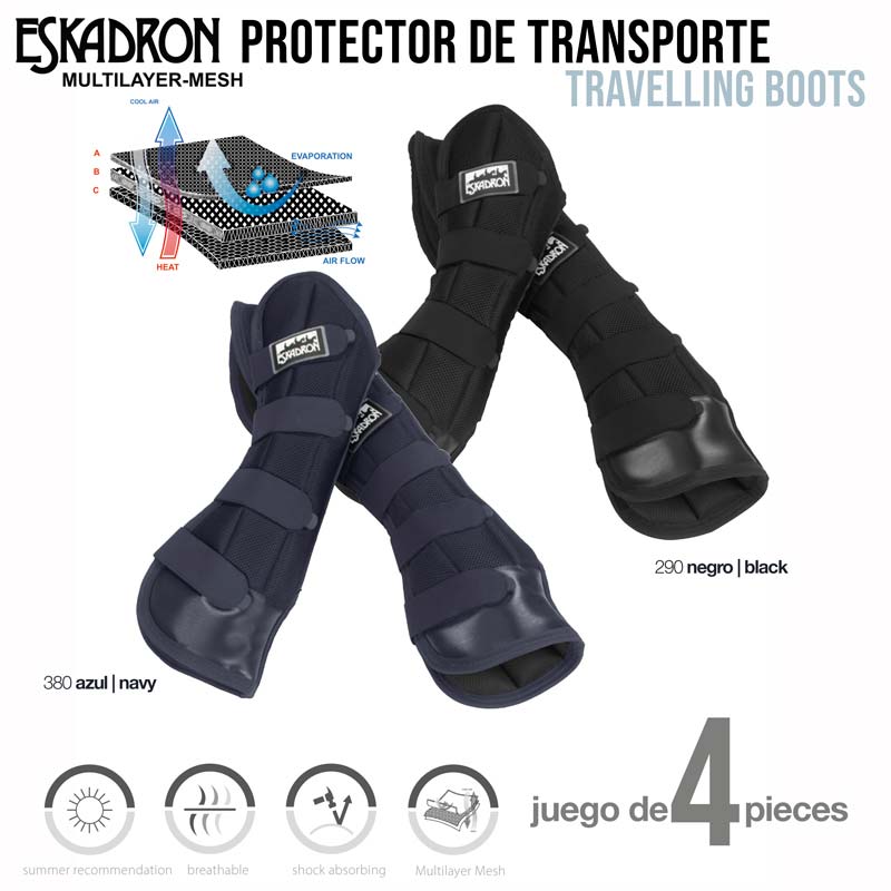 Protetores de transporte ESKADRON azul marinho e preto com fechos ajustáveis
